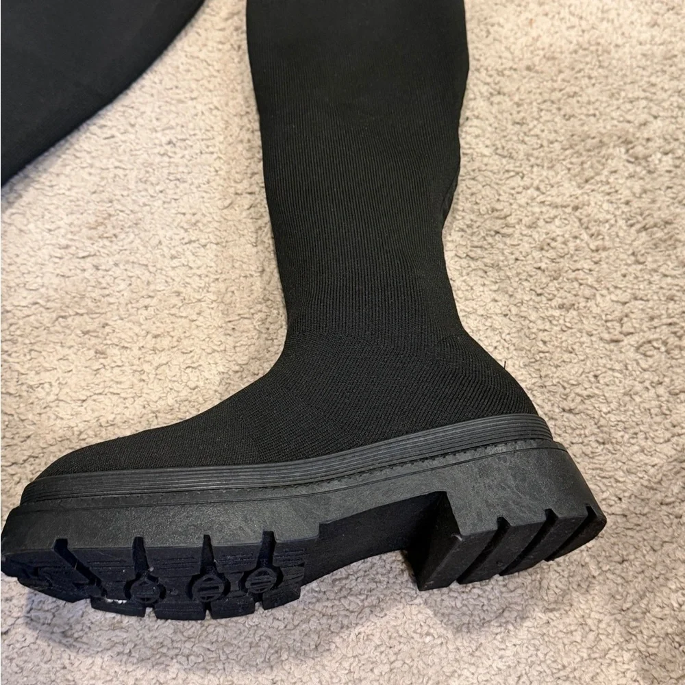 Wild Diva Black Over the Knee Boots
